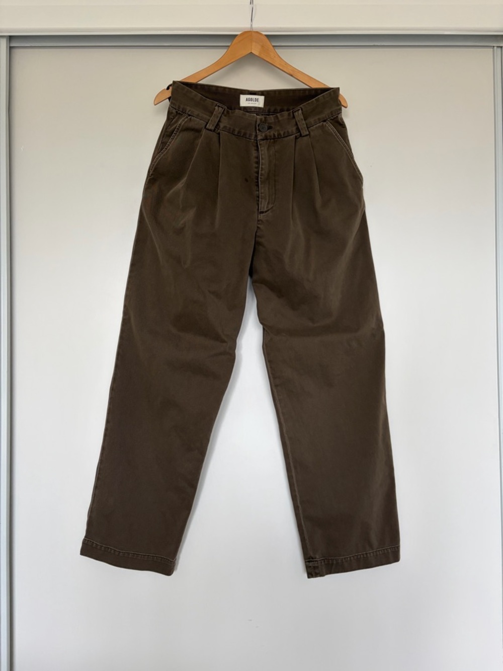 Agolde Men's Slater wide leg pleated chino